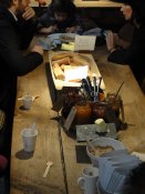 Snídaňový stůl v Monmouth Café